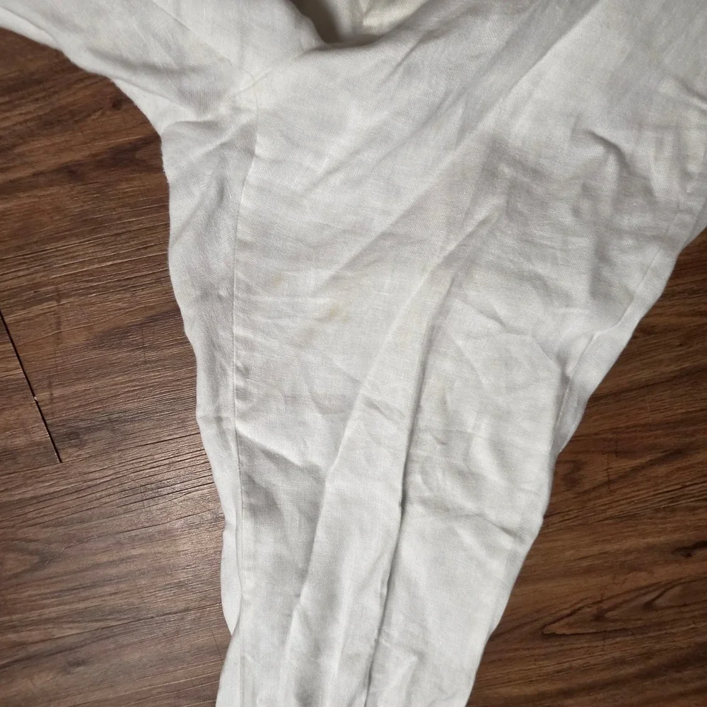 Murano Baird McNutt Irish Linen Dress Pants 38x30 Flat Front Cuffed Coastal